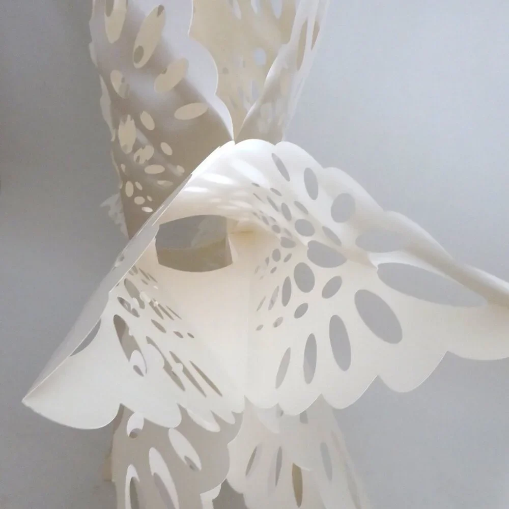 NEW 30” CRATE & BARREL LARGE 3D PAPER SNOWFLAKE CHRISTMAS MOBILE DECORATION
